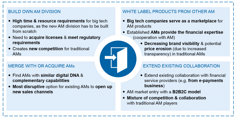 Figure 5: Market entry options of big tech companies / Big tech companies – big threat or an opportunity for asset manager / BankingHub