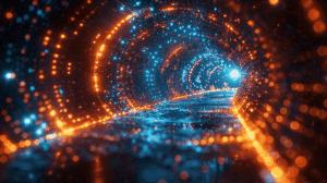 Abstract data tunnel as a symbol for liquidity pools and automated market making - the path to adoption of DeFi by financial institutions?