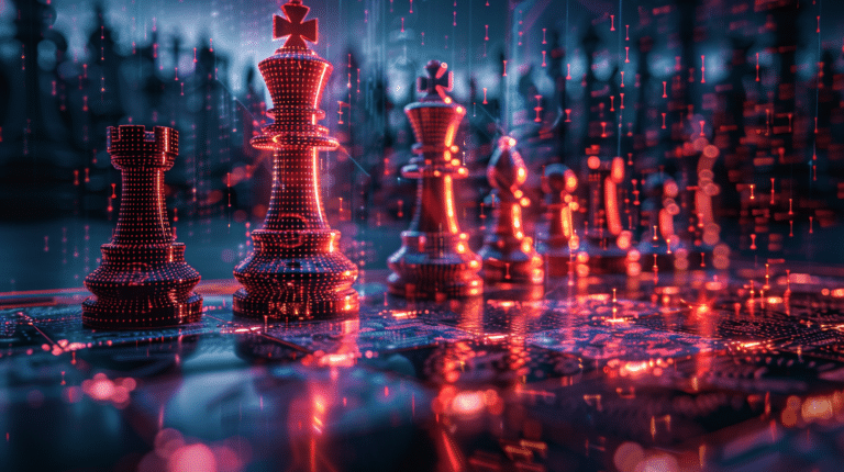 Absract chess board as a metaphor for the lending business until 2030: strategic challenges – between algorithm and aspiration