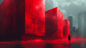 Red building as a metaphor for the proprietary real estate business under regulatory pressure