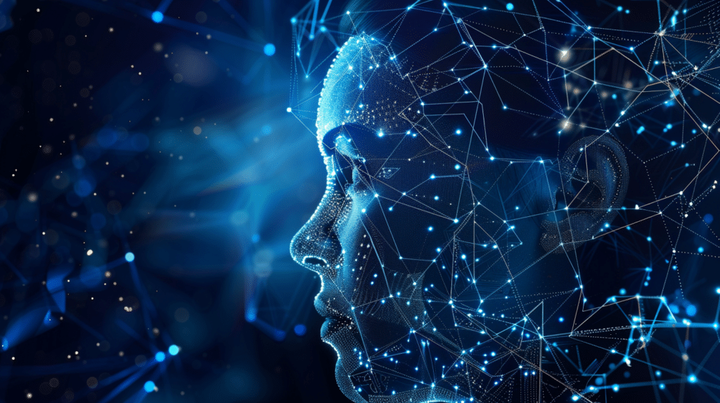 A woman looking into the future of AI and data in retail banking.
