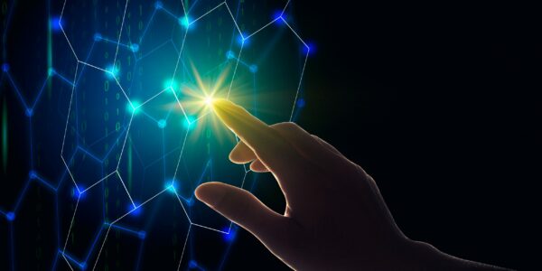 Abstract image: Touch the future as metaphor for the interview with growney - robo advisory market 2020